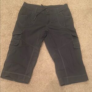 KUHL Black Cargo Capris  with Belt Loops and Drawstring